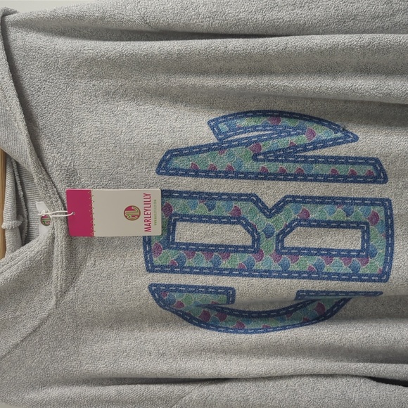 Marley Lilly Terry Cloth Monogrammed Hoodie Size 2XL/3XL - Picture 2 of 5